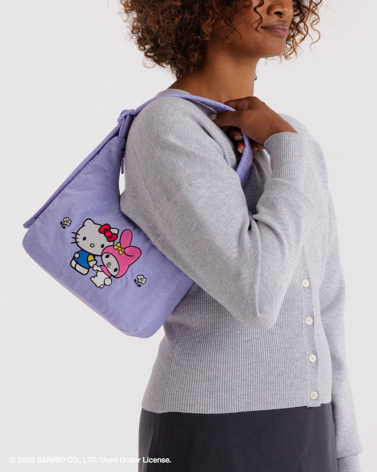 Mini Nylon Shoulder Bag - Embroidered Hello Kitty & My Melody